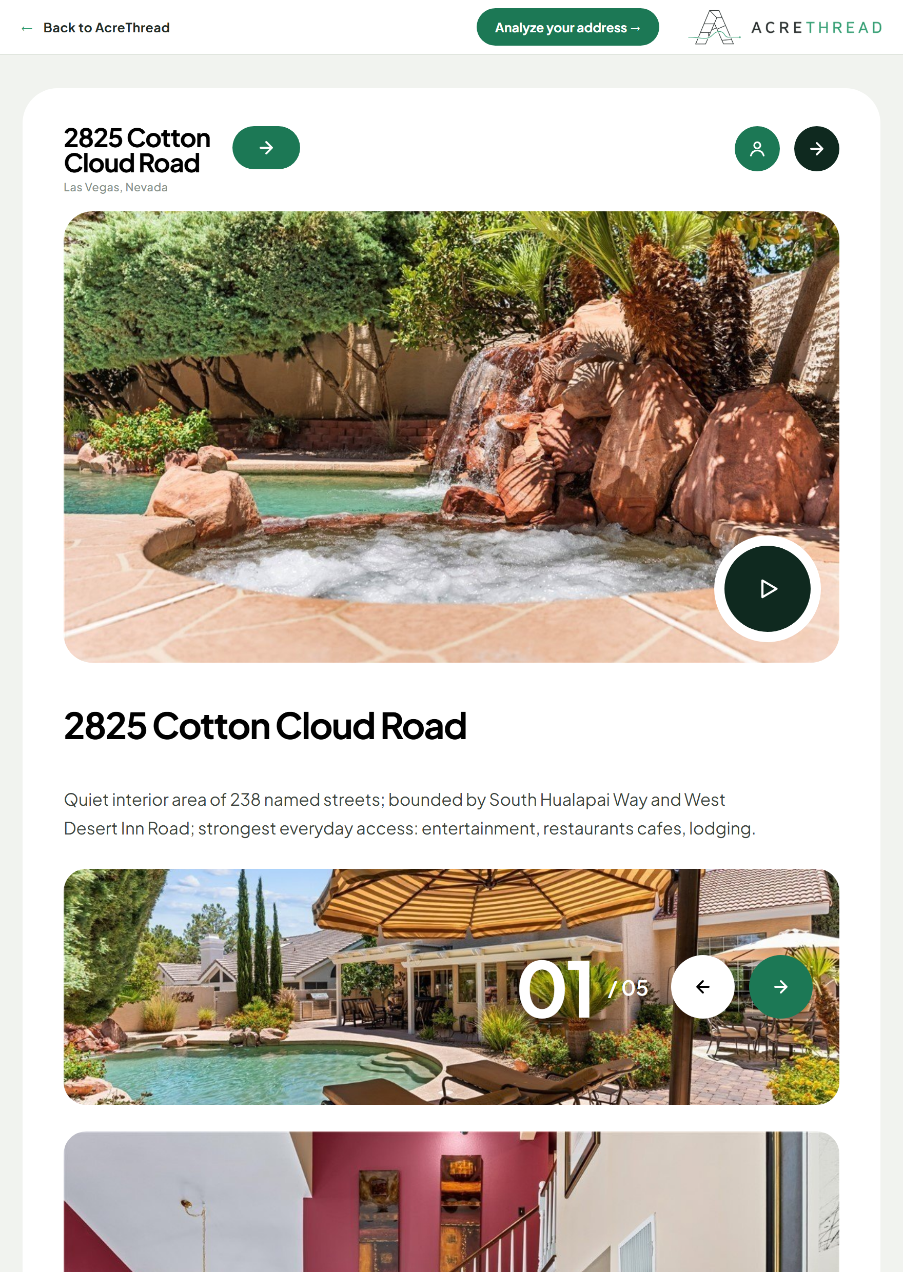 An AcreThread property analysis for 2825 Cotton Cloud
          Road